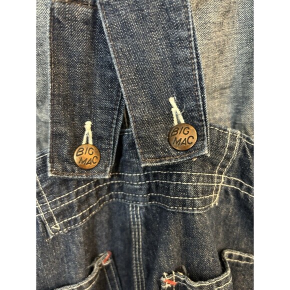 Vintage 90's Big Mac Denim Overalls Carpenter Workwear Wide Leg USA Made (S/M) - Picture 6 of 9